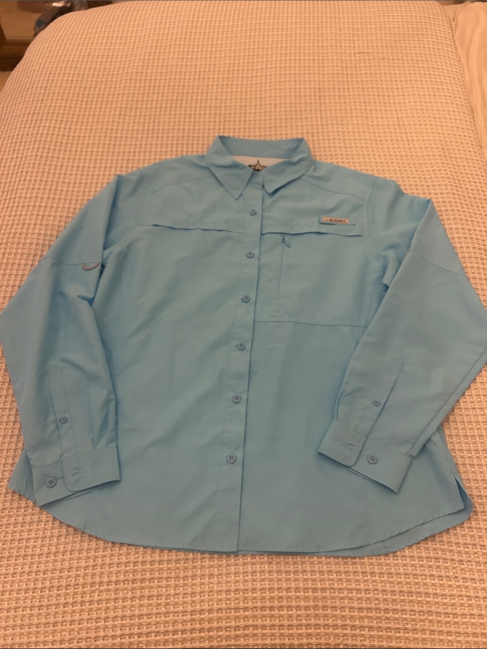 Columbia Light Blue women’s Long-Sleeve Button-Down Shirt